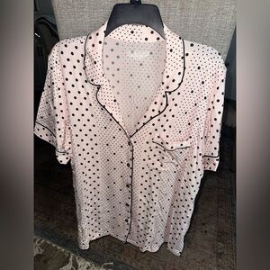 VICTORIA'S SECRET Modal Soft Short Pajama Set, Pink w Black Pok a dots  Size: L